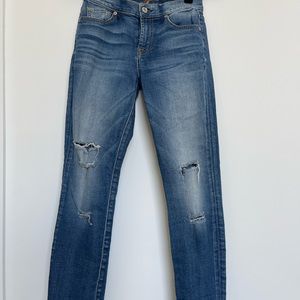 7 for all mankind ripped ankle jeans